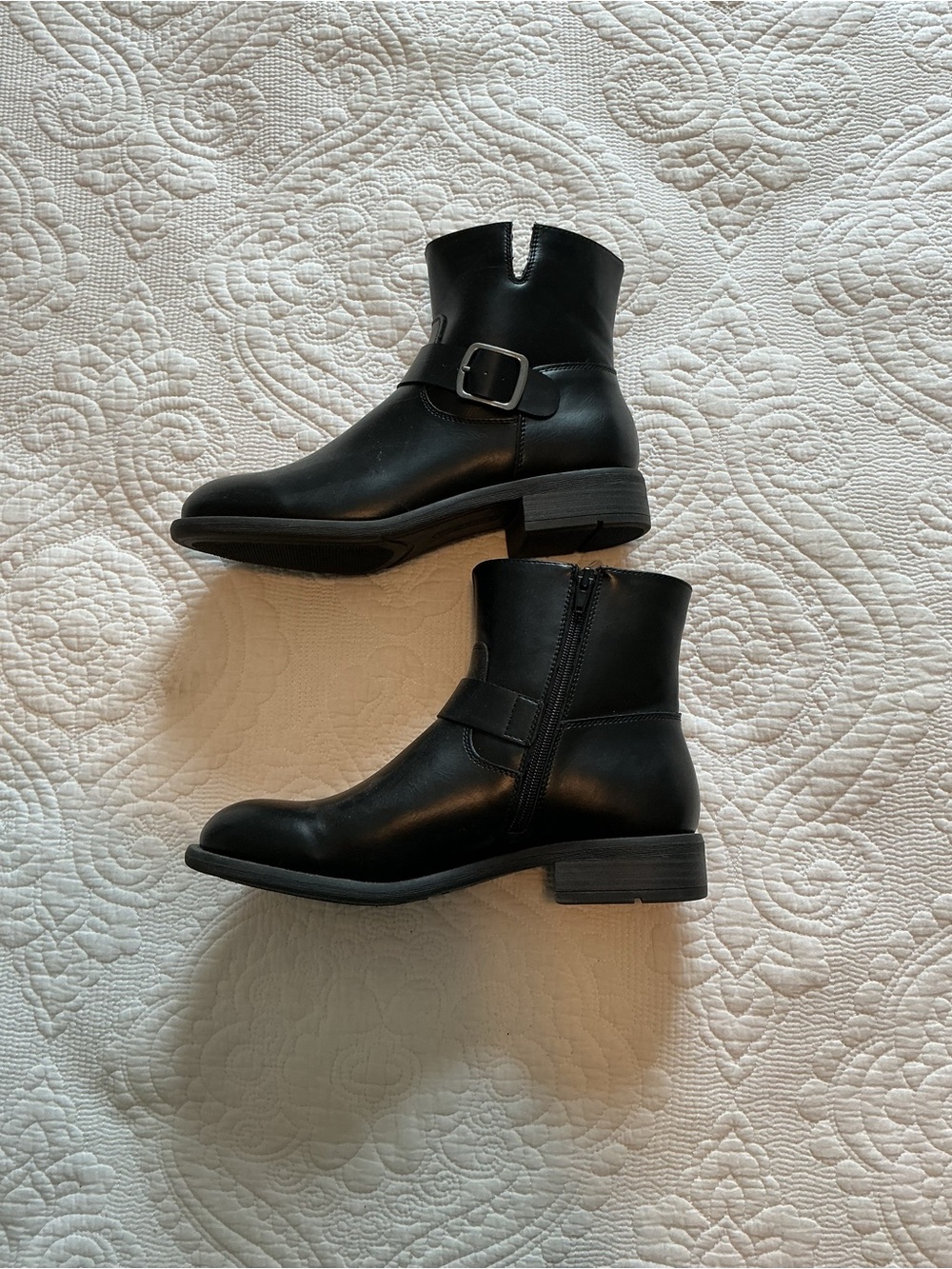 Frye Cormac Black Moto Ankle Boot with Buckle